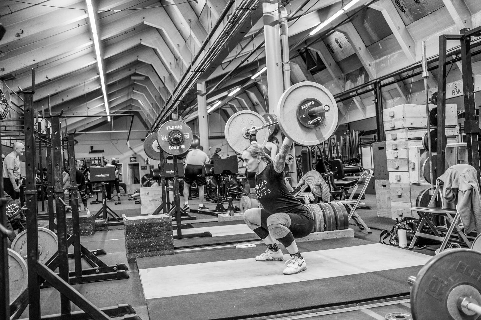 Athlete performing a clean and jerk